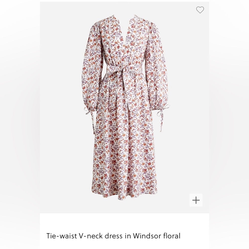 J. Crew Tie Waist Windsor Floral Dress   NWT